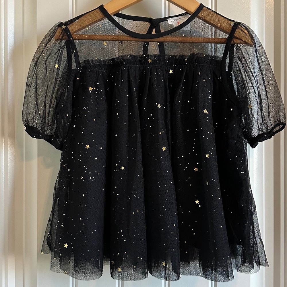 Crewcuts girls tulle shirt (size 6/7)